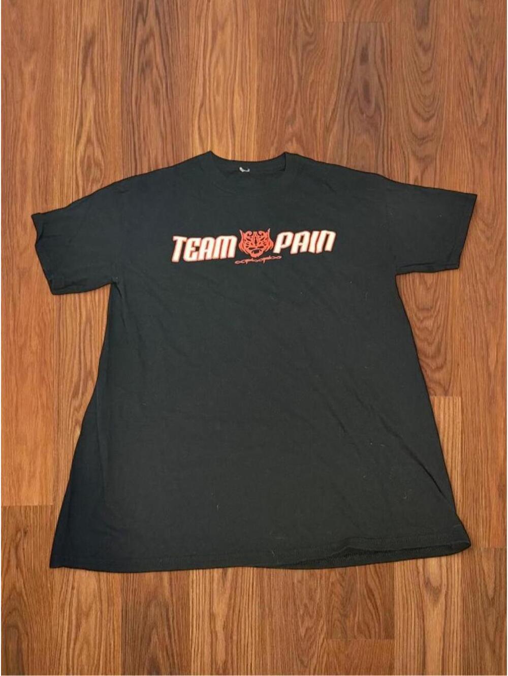 Team Pain Y2K Graphic T-Shirt Black Wrestling MMA Fighter Size Small 17x26